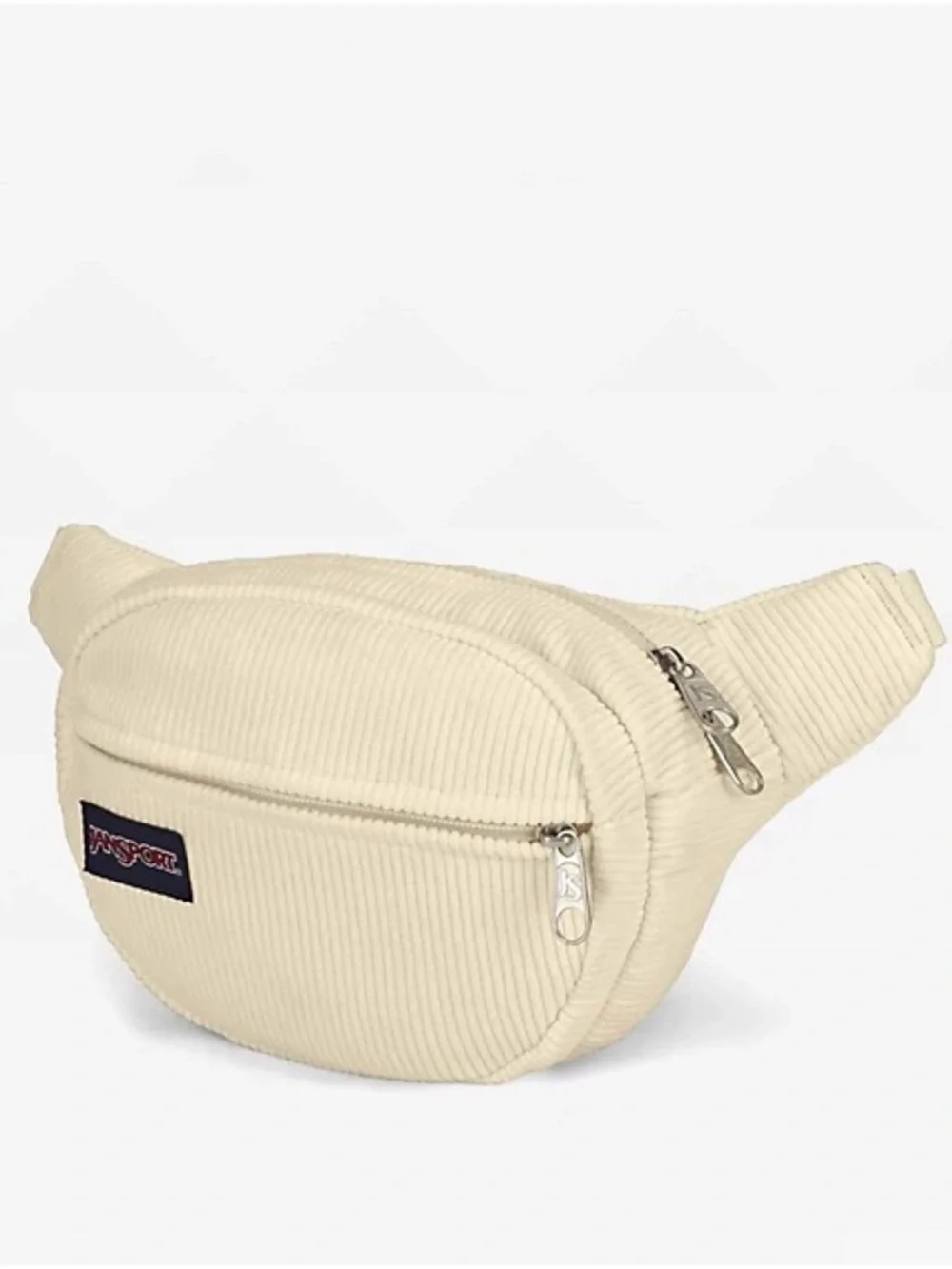 Cream corduroy JanSport Fifth Avenue FX fanny pack